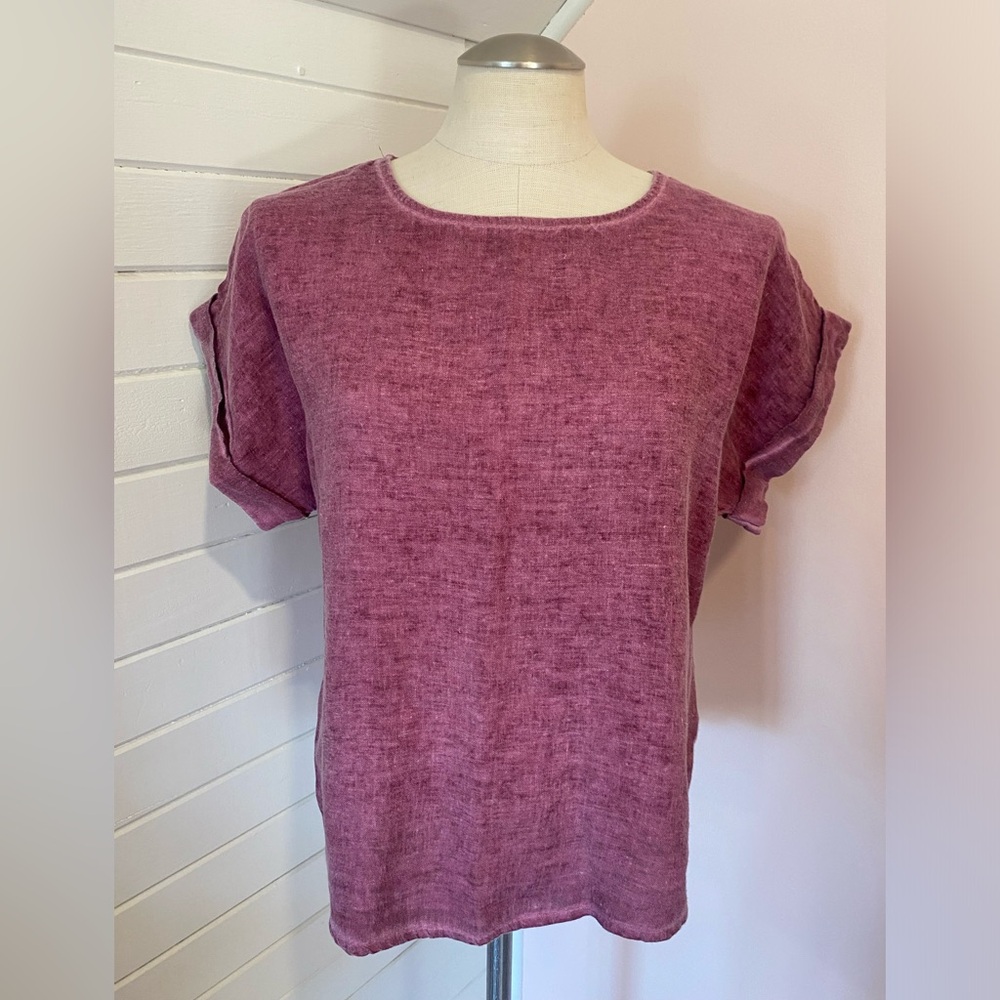 100% Linen Top, Boxy Fit, ‘Global Market’, Size S/M